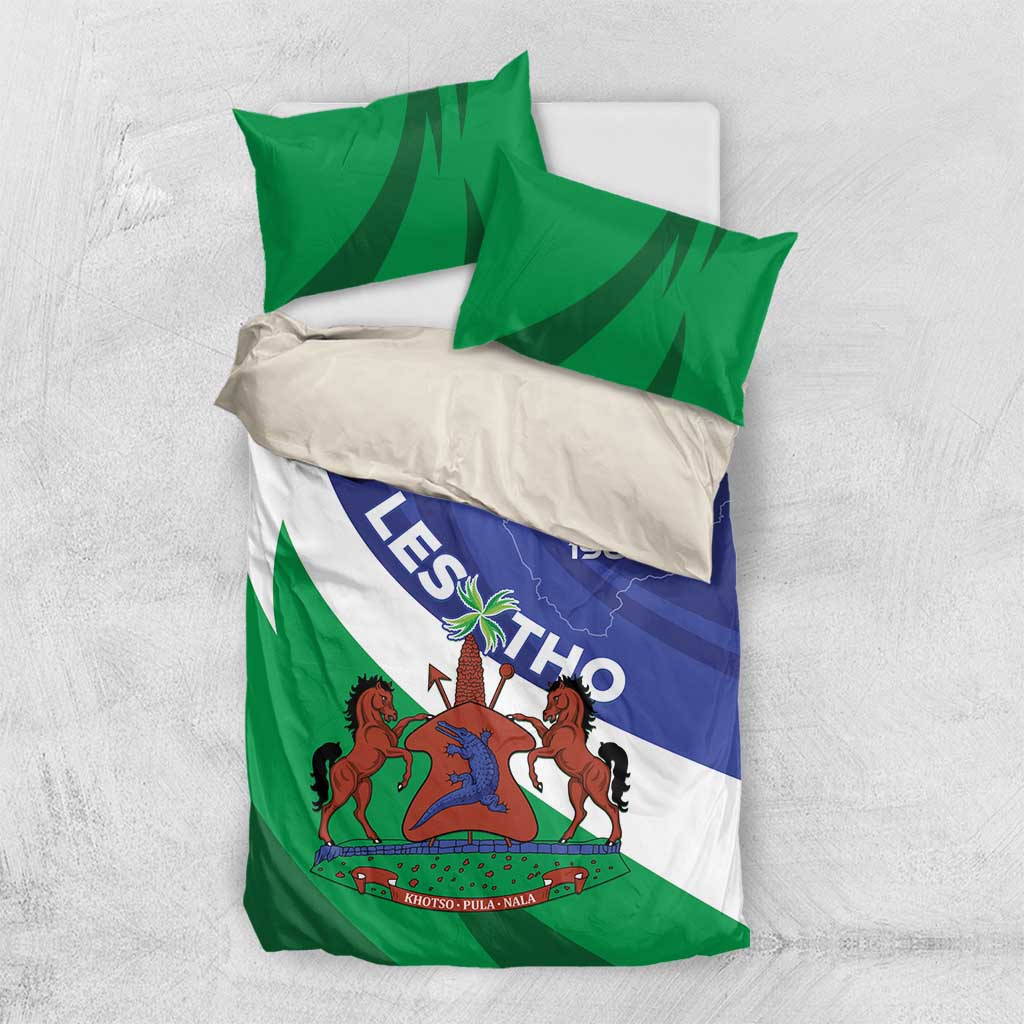Lesotho 1966 Unique Bedding Set Spiral Aloe Coat of Arms - Wonder Print Shop