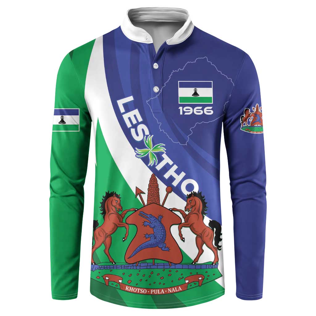 Lesotho 1966 Unique Button Sweatshirt Spiral Aloe Coat of Arms - Wonder Print Shop