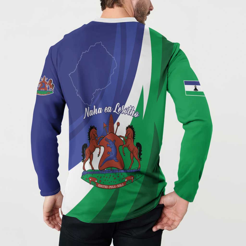 Lesotho 1966 Unique Button Sweatshirt Spiral Aloe Coat of Arms - Wonder Print Shop