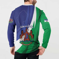 Lesotho 1966 Unique Button Sweatshirt Spiral Aloe Coat of Arms - Wonder Print Shop