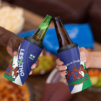 Lesotho 1966 Unique 4 in 1 Can Cooler Tumbler Spiral Aloe Coat of Arms - Wonder Print Shop