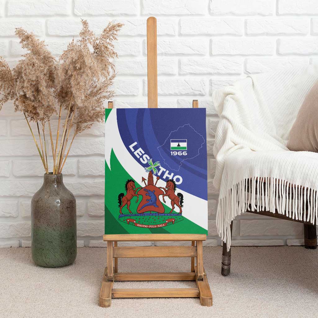 Lesotho 1966 Unique Canvas Wall Art Spiral Aloe Coat of Arms - Wonder Print Shop