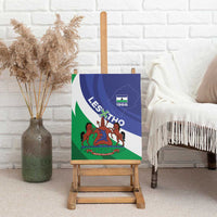 Lesotho 1966 Unique Canvas Wall Art Spiral Aloe Coat of Arms - Wonder Print Shop