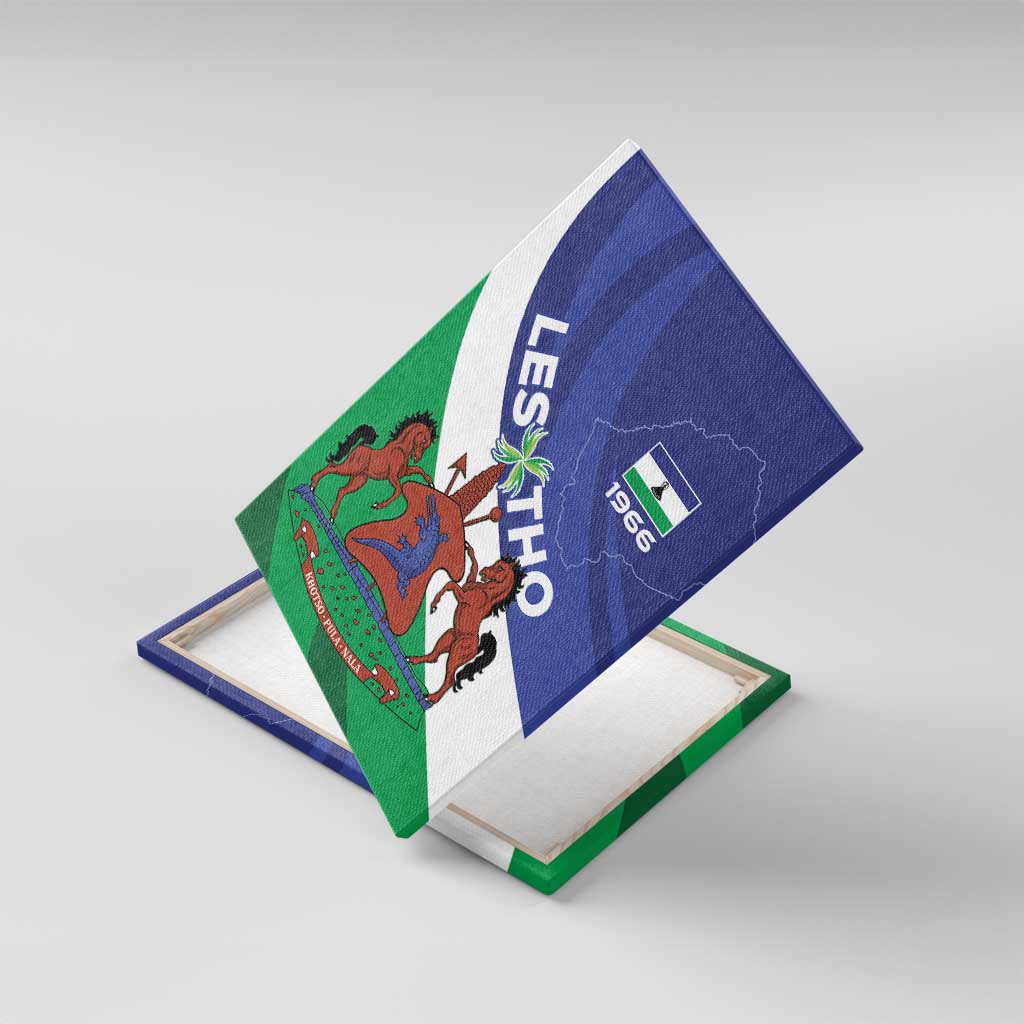Lesotho 1966 Unique Canvas Wall Art Spiral Aloe Coat of Arms - Wonder Print Shop