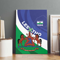 Lesotho 1966 Unique Canvas Wall Art Spiral Aloe Coat of Arms - Wonder Print Shop