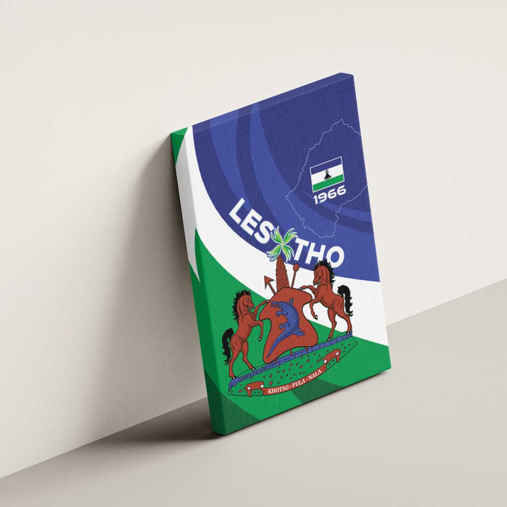 Lesotho 1966 Unique Canvas Wall Art Spiral Aloe Coat of Arms - Wonder Print Shop