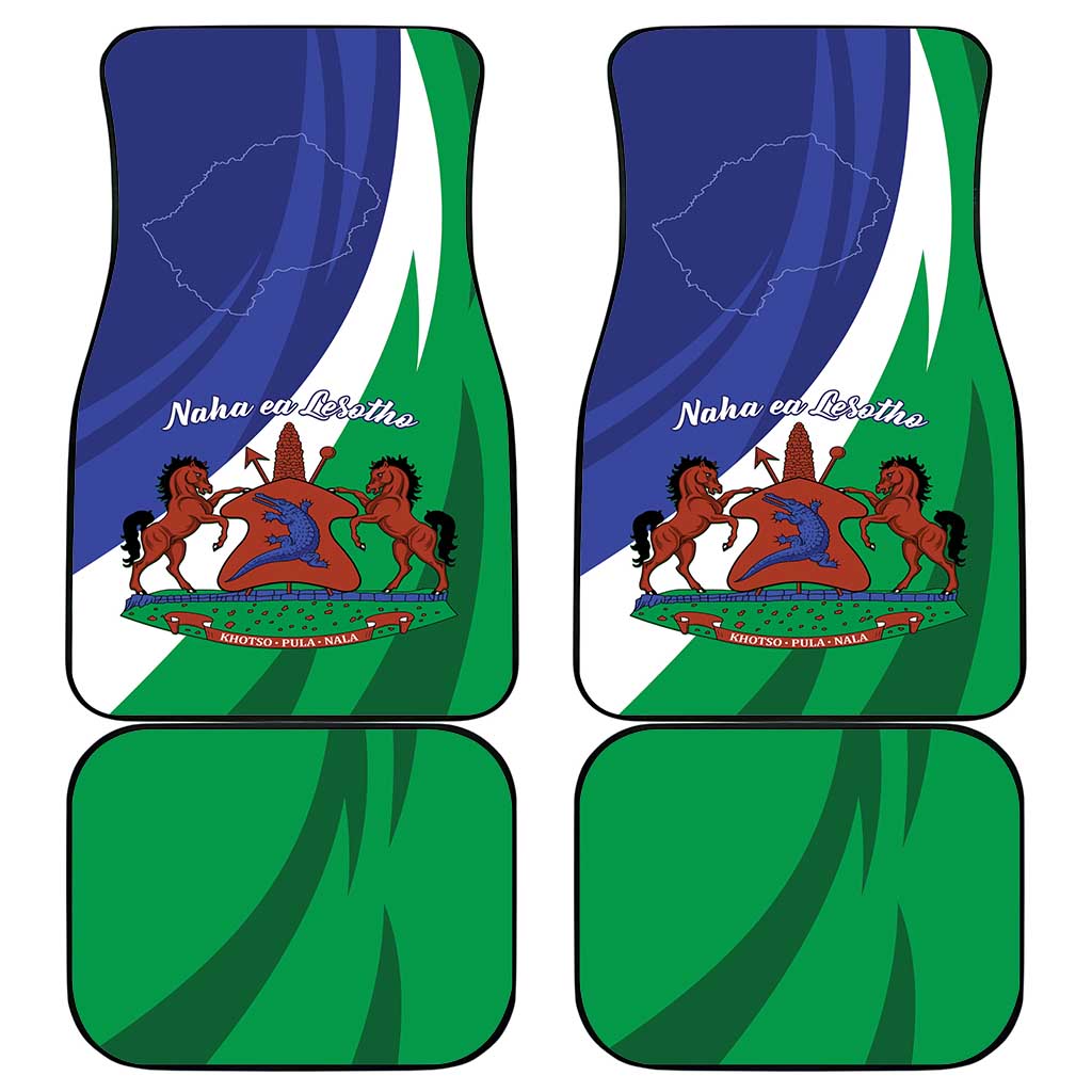 Lesotho 1966 Unique Car Mats Spiral Aloe Coat of Arms - Wonder Print Shop