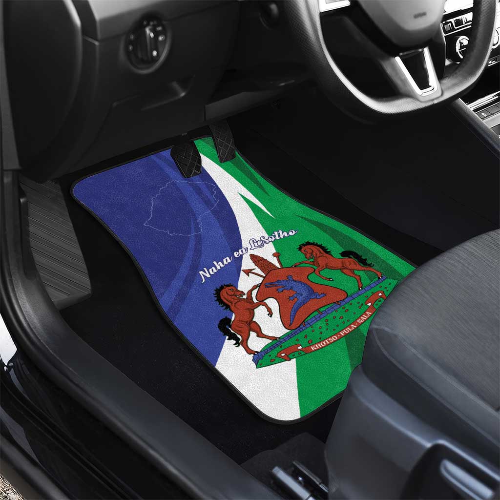 Lesotho 1966 Unique Car Mats Spiral Aloe Coat of Arms - Wonder Print Shop