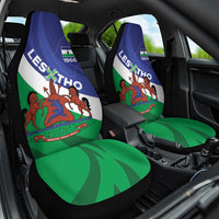 Lesotho 1966 Unique Car Seat Cover Spiral Aloe Coat of Arms - Wonder Print Shop