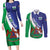 Lesotho 1966 Unique Couples Matching Long Sleeve Bodycon Dress and Long Sleeve Button Shirt Spiral Aloe Coat of Arms - Wonder Print Shop