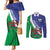 Lesotho 1966 Unique Couples Matching Mermaid Dress and Long Sleeve Button Shirt Spiral Aloe Coat of Arms