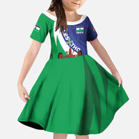 Lesotho 1966 Unique Family Matching Off The Shoulder Long Sleeve Dress and Hawaiian Shirt Spiral Aloe Coat of Arms - Wonder Print Shop