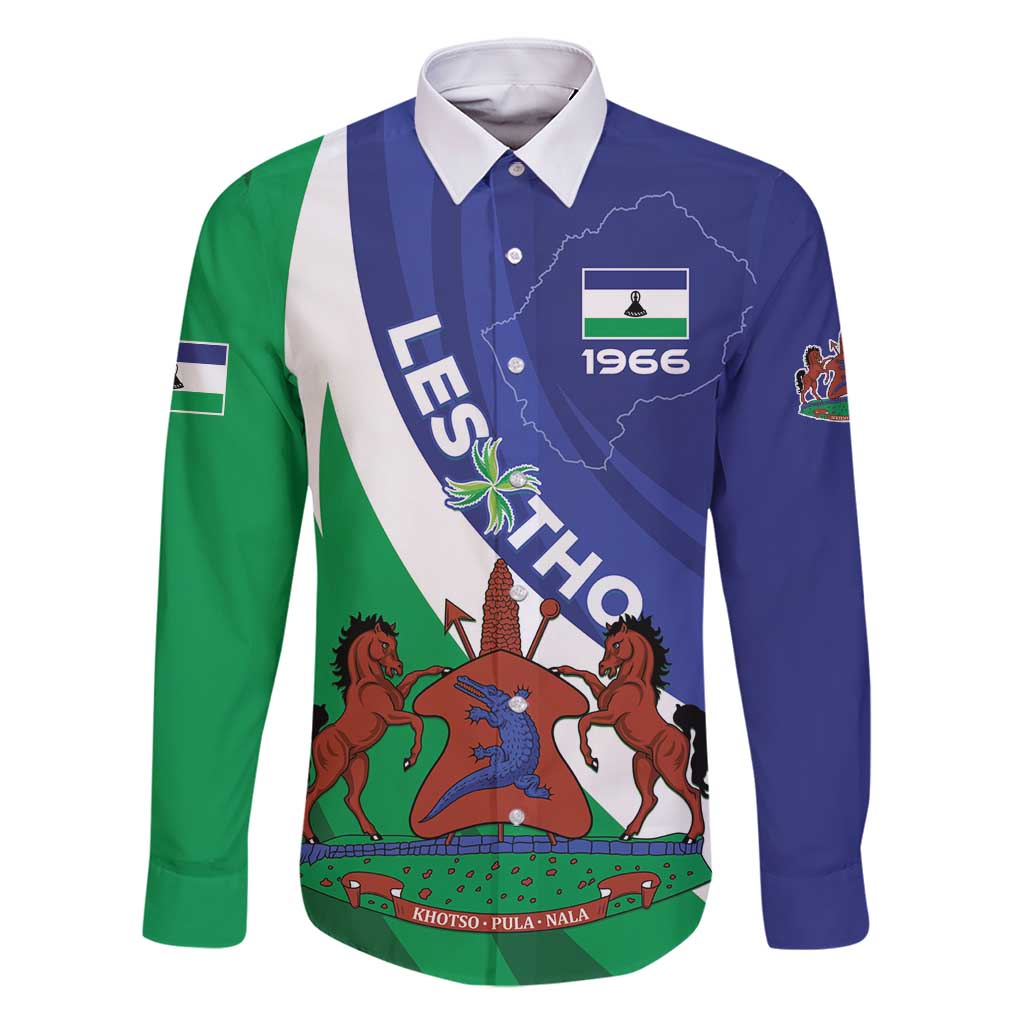 Lesotho 1966 Unique Family Matching Off Shoulder Maxi Dress and Hawaiian Shirt Spiral Aloe Coat of Arms - Wonder Print Shop