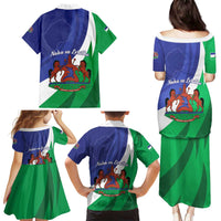 Lesotho 1966 Unique Family Matching Puletasi and Hawaiian Shirt Spiral Aloe Coat of Arms - Wonder Print Shop