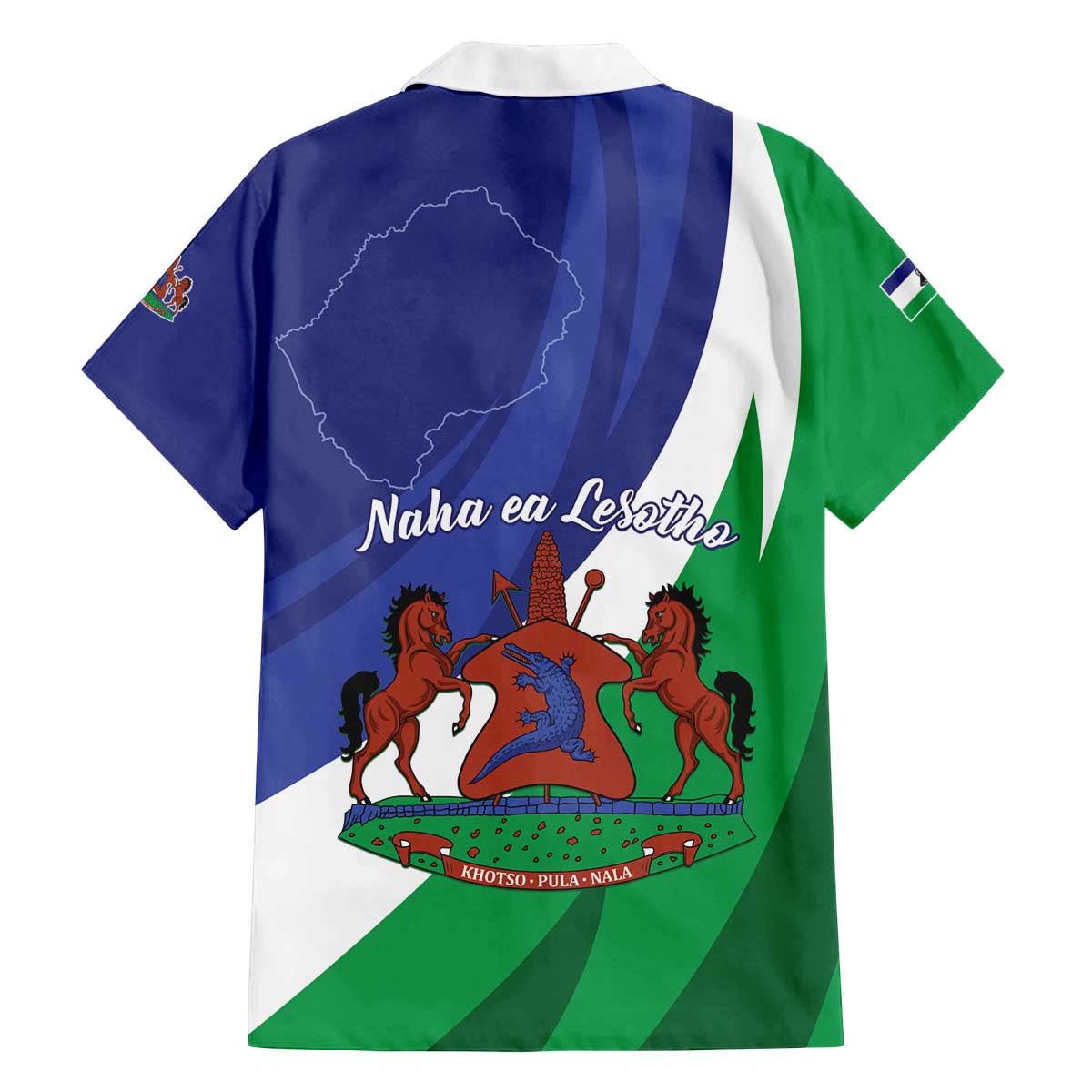 Lesotho 1966 Unique Family Matching Puletasi and Hawaiian Shirt Spiral Aloe Coat of Arms - Wonder Print Shop