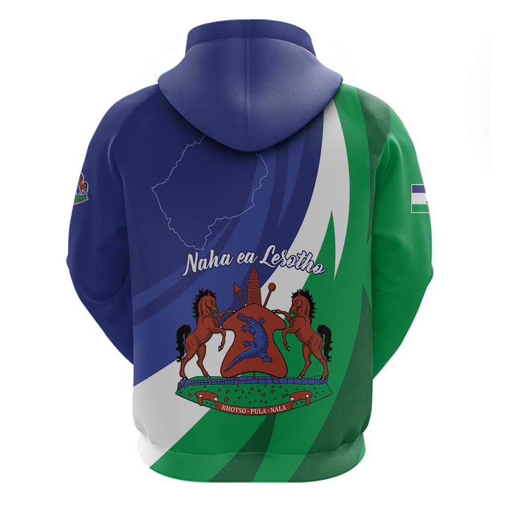Lesotho 1966 Unique Hoodie Spiral Aloe Coat of Arms - Wonder Print Shop