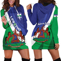 Lesotho 1966 Unique Hoodie Dress Spiral Aloe Coat of Arms - Wonder Print Shop