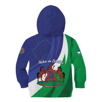 Lesotho 1966 Unique Kid Hoodie Spiral Aloe Coat of Arms - Wonder Print Shop