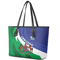 Lesotho 1966 Unique Leather Tote Bag Spiral Aloe Coat of Arms - Wonder Print Shop