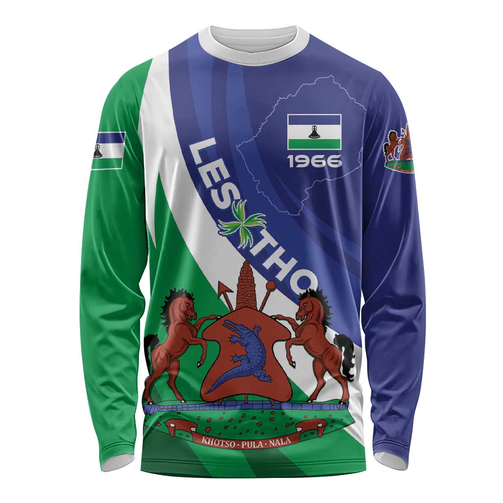 Lesotho 1966 Unique Long Sleeve Shirt Spiral Aloe Coat of Arms - Wonder Print Shop