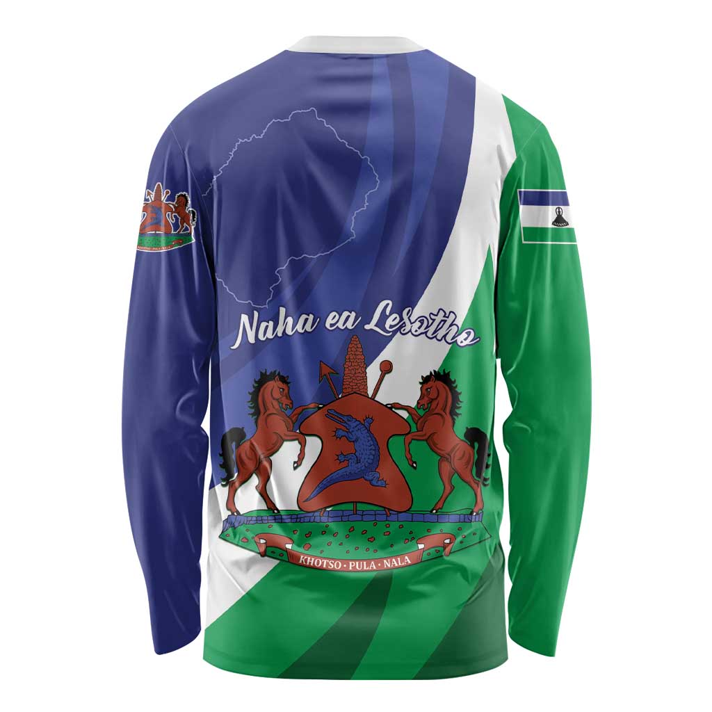 Lesotho 1966 Unique Long Sleeve Shirt Spiral Aloe Coat of Arms - Wonder Print Shop