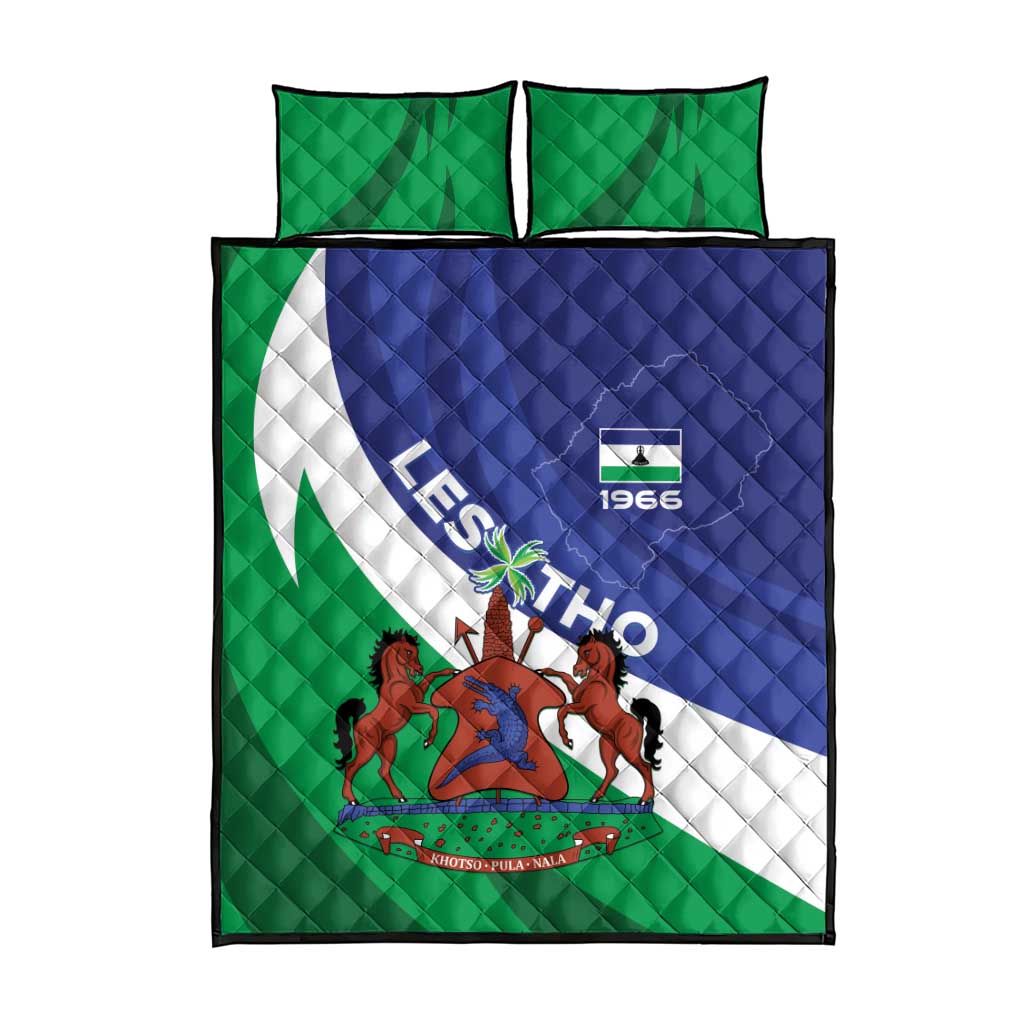 Lesotho 1966 Unique Quilt Bed Set Spiral Aloe Coat of Arms - Wonder Print Shop