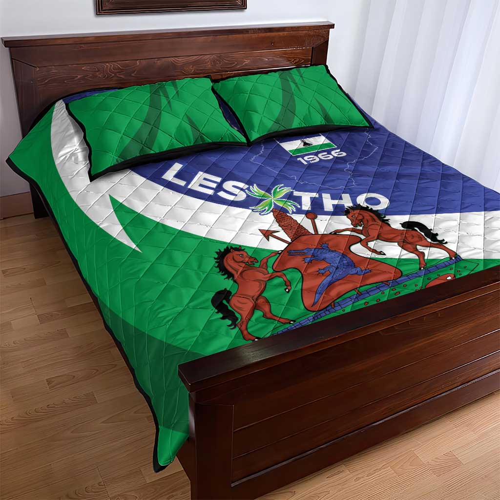 Lesotho 1966 Unique Quilt Bed Set Spiral Aloe Coat of Arms - Wonder Print Shop