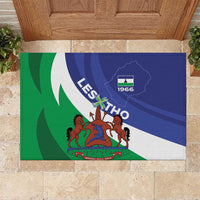 Lesotho 1966 Unique Rubber Doormat Spiral Aloe Coat of Arms - Wonder Print Shop