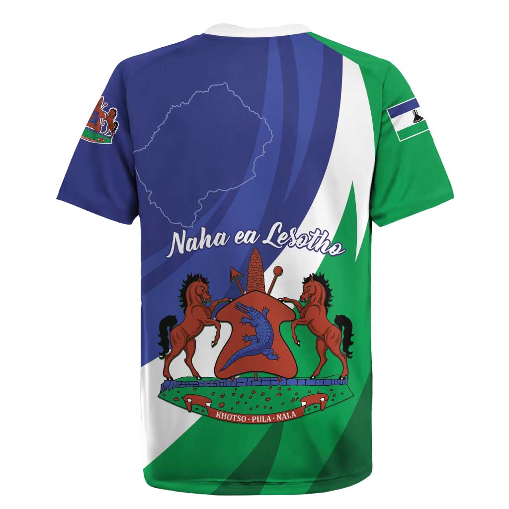 Lesotho 1966 Unique Rugby Jersey Spiral Aloe Coat of Arms - Wonder Print Shop