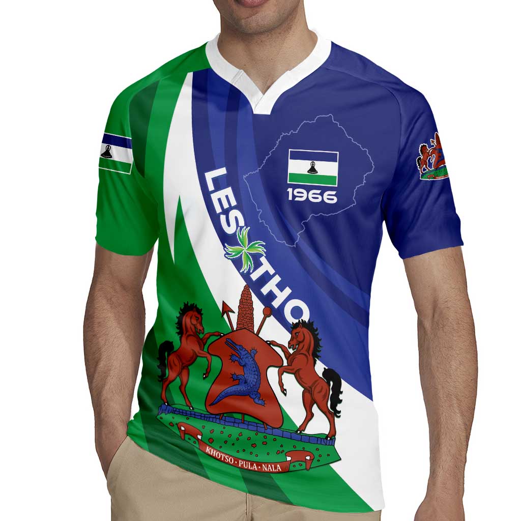 Lesotho 1966 Unique Rugby Jersey Spiral Aloe Coat of Arms - Wonder Print Shop
