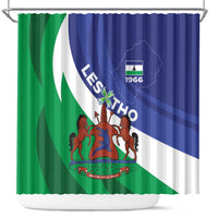 Lesotho 1966 Unique Shower Curtain Spiral Aloe Coat of Arms