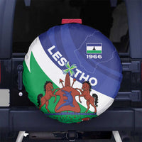 Lesotho 1966 Unique Spare Tire Cover Spiral Aloe Coat of Arms - Wonder Print Shop