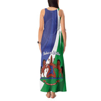 Lesotho 1966 Unique Tank Maxi Dress Spiral Aloe Coat of Arms - Wonder Print Shop