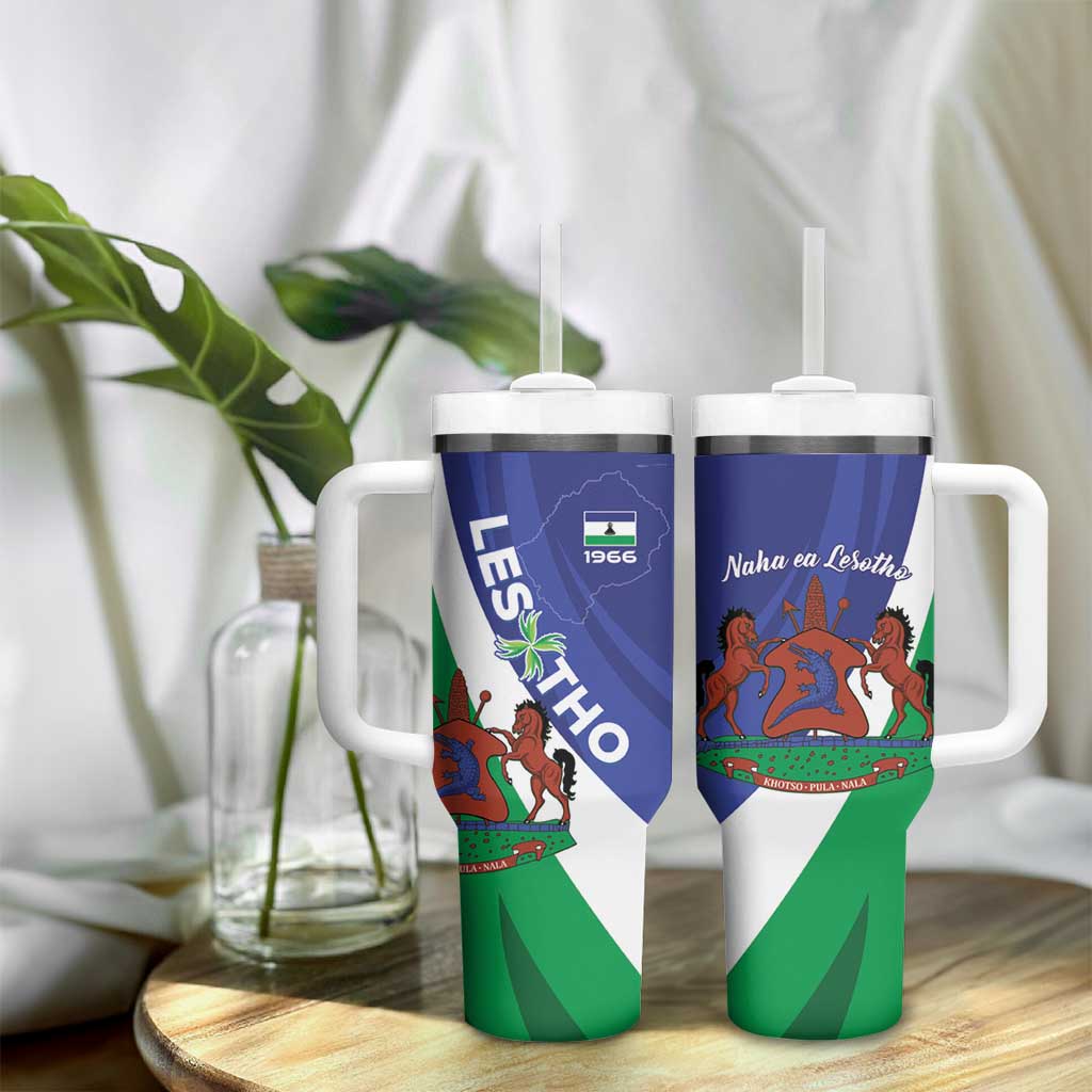 Lesotho 1966 Unique Tumbler With Handle Spiral Aloe Coat of Arms - Wonder Print Shop