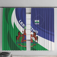 Lesotho 1966 Unique Window Curtain Spiral Aloe Coat of Arms - Wonder Print Shop