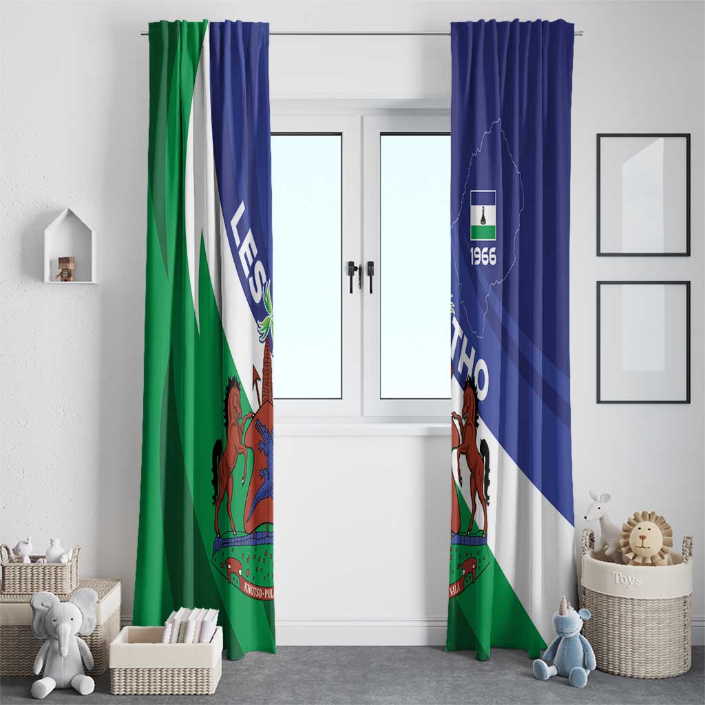 Lesotho 1966 Unique Window Curtain Spiral Aloe Coat of Arms - Wonder Print Shop