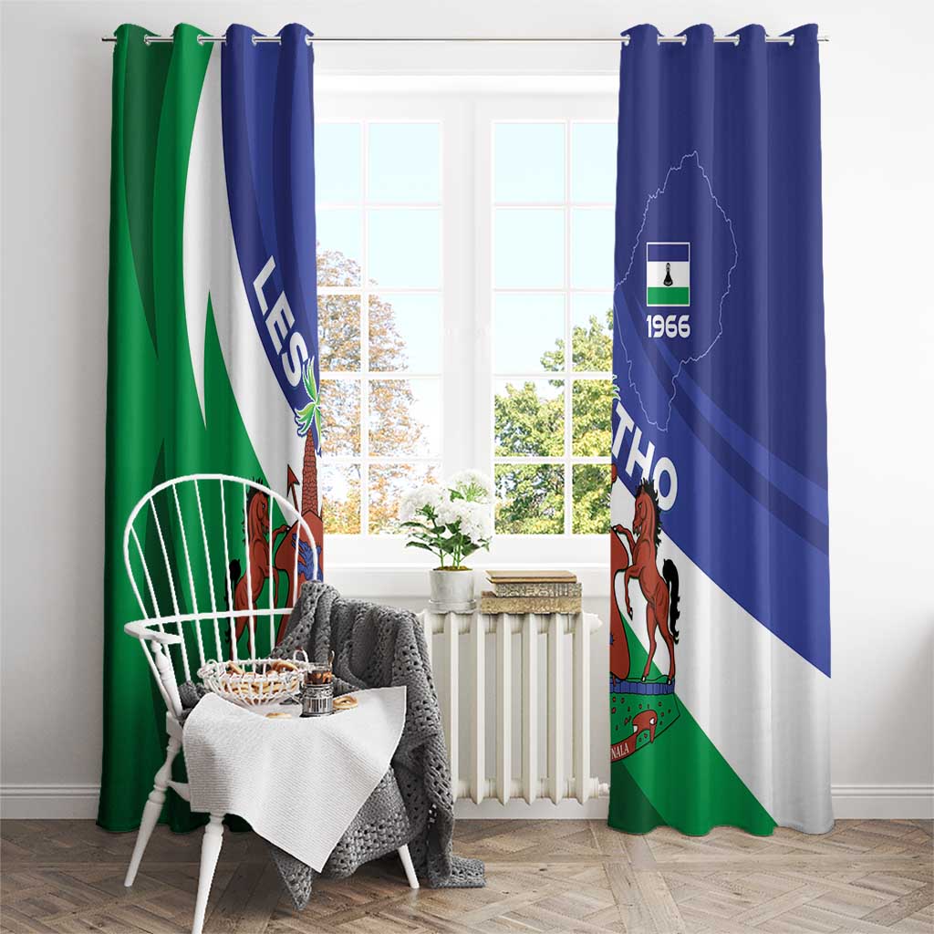 Lesotho 1966 Unique Window Curtain Spiral Aloe Coat of Arms - Wonder Print Shop