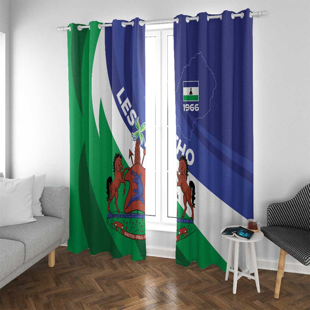 Lesotho 1966 Unique Window Curtain Spiral Aloe Coat of Arms - Wonder Print Shop