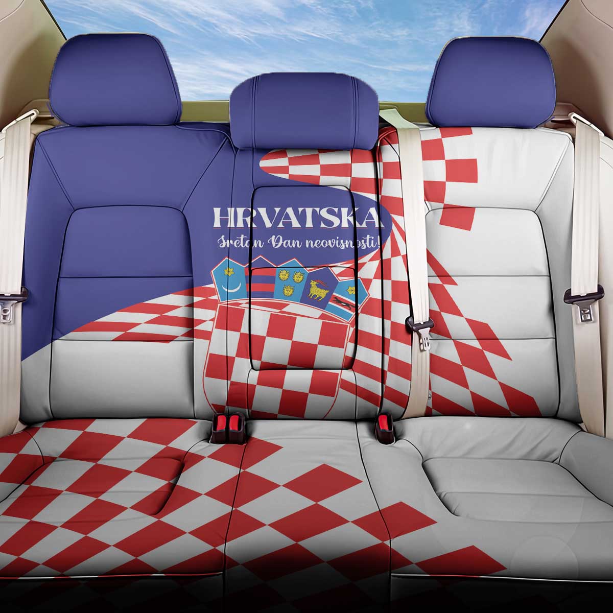 Croatia Independence Day 1991 Back Car Seat Cover Sretan Dan neovisnosti Hrvatske - Wonder Print Shop