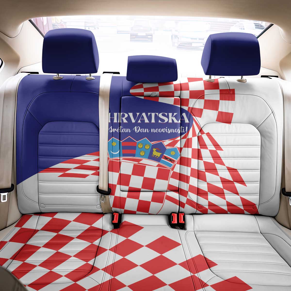 Croatia Independence Day 1991 Back Car Seat Cover Sretan Dan neovisnosti Hrvatske - Wonder Print Shop