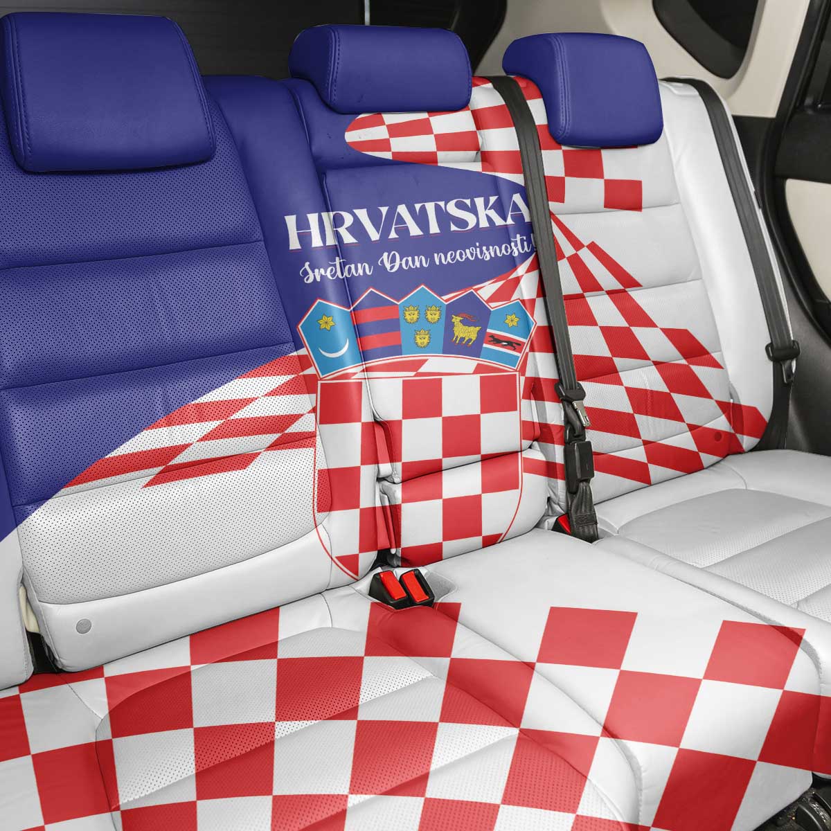 Croatia Independence Day 1991 Back Car Seat Cover Sretan Dan neovisnosti Hrvatske - Wonder Print Shop