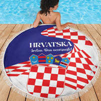 Croatia Independence Day 1991 Beach Blanket Sretan Dan neovisnosti Hrvatske - Wonder Print Shop