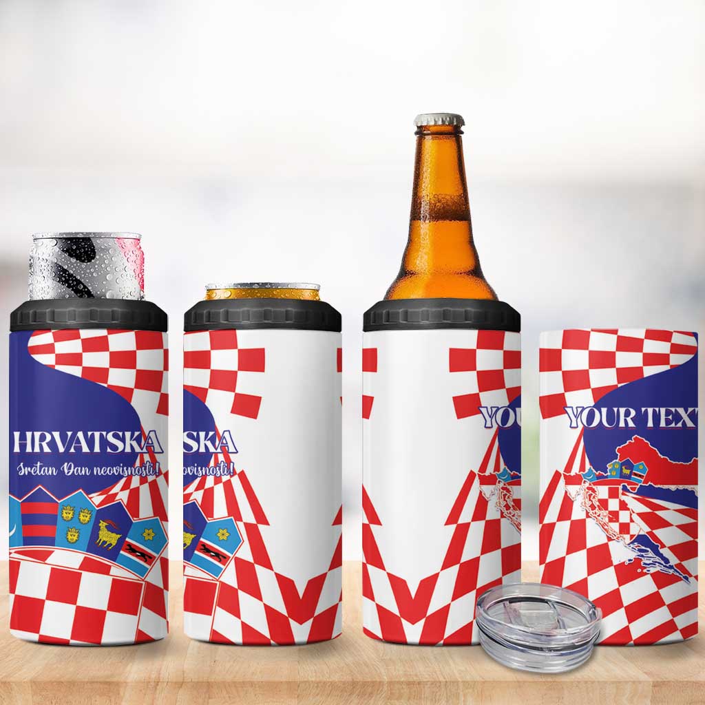 Personalized Croatia Independence Day 1991 4 in 1 Can Cooler Tumbler Sretan Dan neovisnosti Hrvatske - Wonder Print Shop