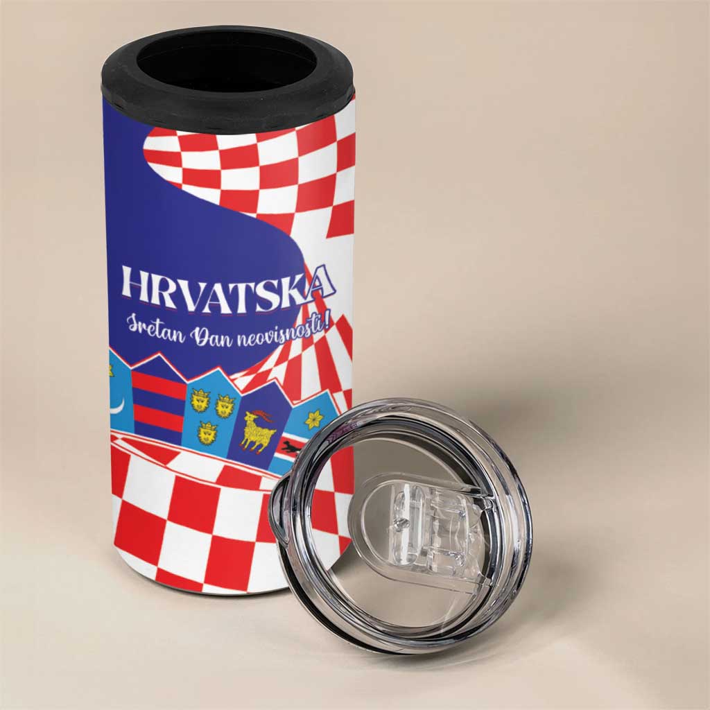Personalized Croatia Independence Day 1991 4 in 1 Can Cooler Tumbler Sretan Dan neovisnosti Hrvatske - Wonder Print Shop
