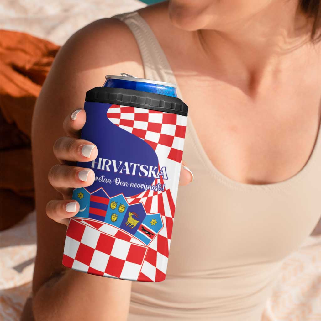 Personalized Croatia Independence Day 1991 4 in 1 Can Cooler Tumbler Sretan Dan neovisnosti Hrvatske - Wonder Print Shop