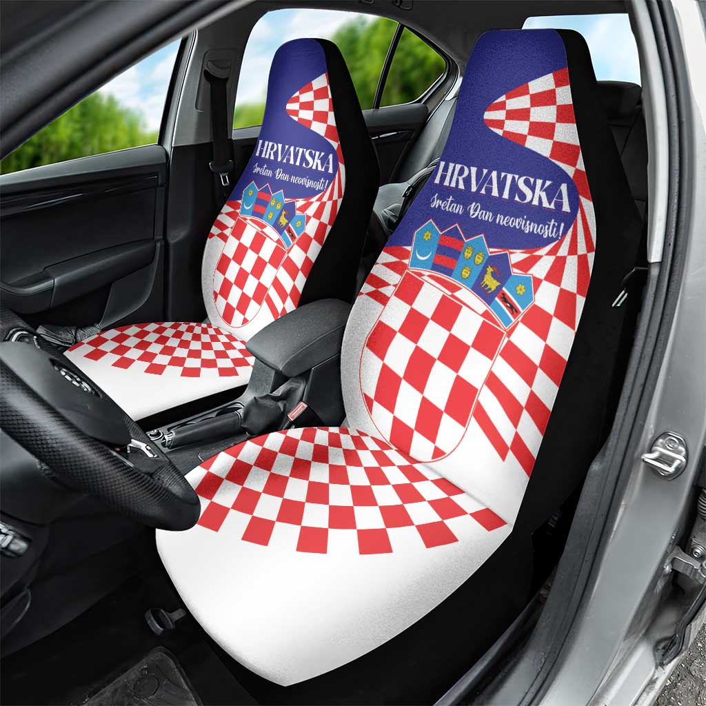 Croatia Independence Day 1991 Car Seat Cover Sretan Dan neovisnosti Hrvatske - Wonder Print Shop
