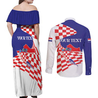 Personalized Croatia Independence Day 1991 Couples Matching Off Shoulder Maxi Dress and Long Sleeve Button Shirt Sretan Dan neovisnosti Hrvatske - Wonder Print Shop