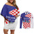 Personalized Croatia Independence Day 1991 Couples Matching Off Shoulder Short Dress and Long Sleeve Button Shirt Sretan Dan neovisnosti Hrvatske - Wonder Print Shop