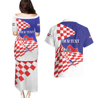 Personalized Croatia Independence Day 1991 Couples Matching Puletasi and Hawaiian Shirt Sretan Dan neovisnosti Hrvatske - Wonder Print Shop