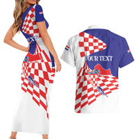 Personalized Croatia Independence Day 1991 Couples Matching Short Sleeve Bodycon Dress and Hawaiian Shirt Sretan Dan neovisnosti Hrvatske - Wonder Print Shop